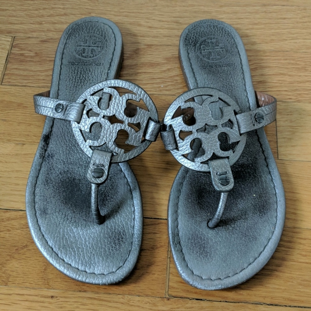 Tory Burch silver sandals